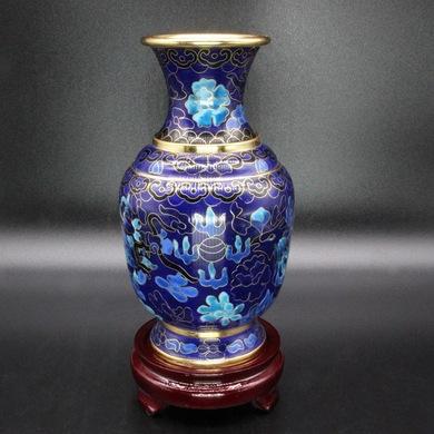 北京景泰蓝工艺礼品花瓶摆件传统铜胎掐丝珐琅磨光6寸万花金龙瓶